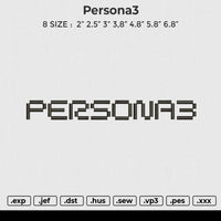 Persona3 Embroidery File 6 size