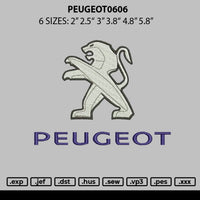 Peugeot 0606 Embroidery File 6 sizes