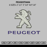 Peugeot 0606 Embroidery File 6 sizes