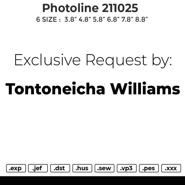 Photoline 211025 Embroidery File 6 size