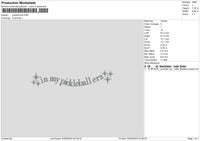 Pickballtext Embroidery File 6 sizes