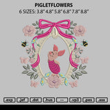 Pigletflowers Embroidery File 6 sizes