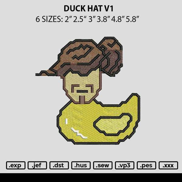 Duck Hat V1 Embroidery File 6 sizes