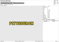 Pitsburgh text Embroidery File 6 size