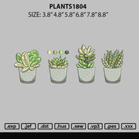 Plants1804 Embroidery File 6 sizes