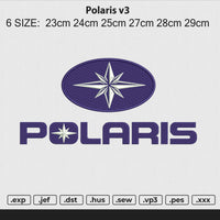 Polaris v3 Embroidery File 6 size