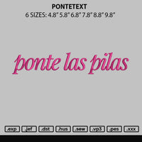 Pontetext Embroidery File 6 sizes