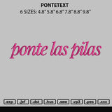 Pontetext Embroidery File 6 sizes