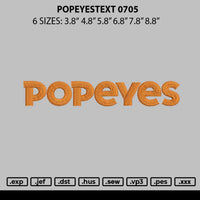 Popeyestext 0705 Embroidery File 6 sizes