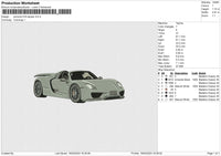 porsche 918 spyder Embroidery File 6 size