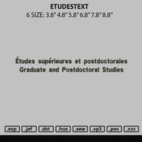 Etudestext Embroidery File 6 sizes