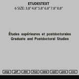 Etudestext Embroidery File 6 sizes