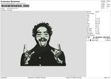 Postmalone Bw Embroidery File 6 sizes