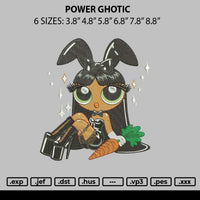 Power Ghotic Embroidery File 6 sizes