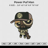 Power Puf Man Embroidery File 6 size