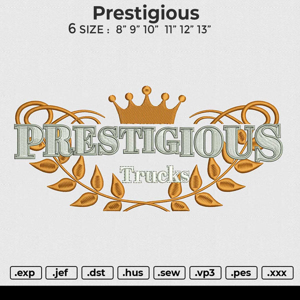 Prestigious Embroidery File 6 size