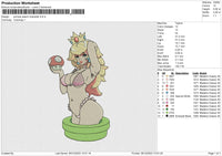 Princes Peach Character Embroidery File 6 size