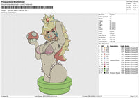 Princes Peach Character Embroidery File 6 size