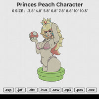 Princes Peach Character Embroidery File 6 size