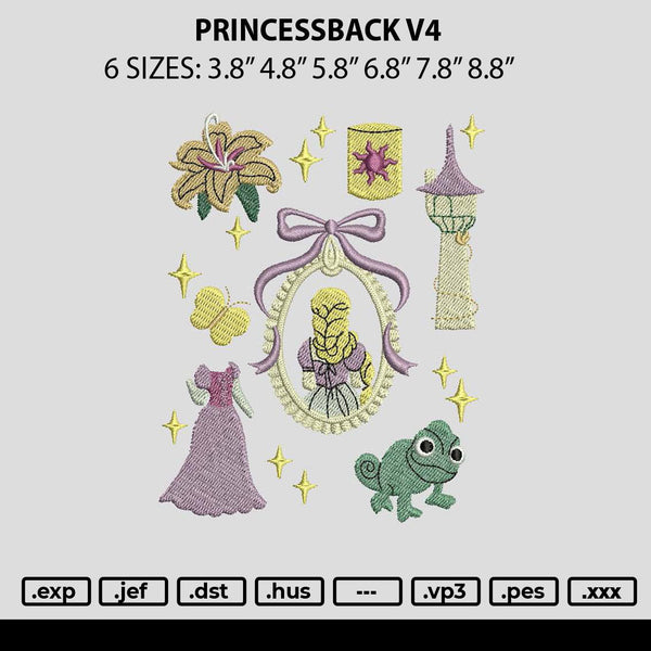 Princessback V4 Embroidery File 6 sizes