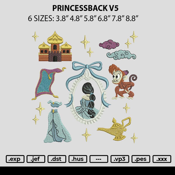 Princessback V5 Embroidery File 6 sizes