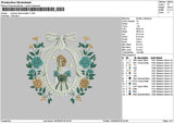 Princessflower V1 Embroidery File 6 sizes