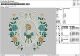 Princessflower V1 Embroidery File 6 sizes