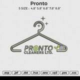 pronto Embroidery File 6 size