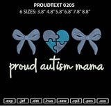 Proudtext 0205 Embroidery File 6 sizes