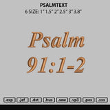 Psalmtext Embroidery File 6 sizes