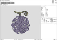 Purple fruit Embroidery File 6 size