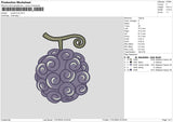 Purple fruit Embroidery File 6 size