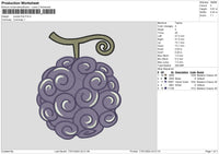 Purple fruit Embroidery File 6 size