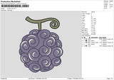 Purple fruit Embroidery File 6 size