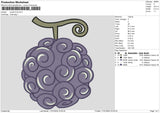 Purple fruit Embroidery File 6 size