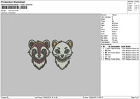 Raccoons 1503 Embroidery File 6 sizes