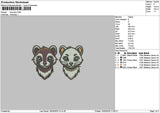 Raccoons 1503 Embroidery File 6 sizes
