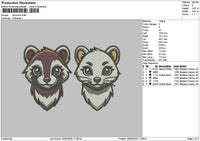 Raccoons 1503 Embroidery File 6 sizes