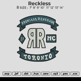 Reckless Embroidery File 6 size