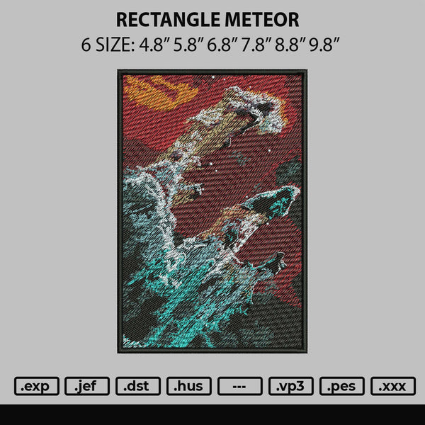 Rectangle Meteor Embroidery File 6 sizes