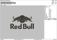 Redbull 1Color Embroidery File 6  sizes