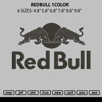 Redbull 1Color Embroidery File 6  sizes