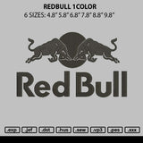 Redbull 1Color Embroidery File 6  sizes