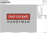 Red Text 01 Embroidery File 6 sizes