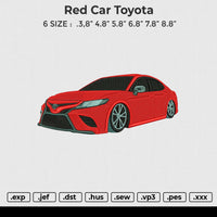 red car toyota Embroidery File 6 size