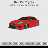 red car toyota Embroidery File 6 size