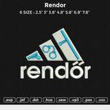 Rendor Embroidery File 6 size