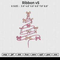 Ribbon v5 Embroidery File 6 size