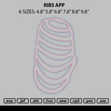 Ribs App Embroidery File 6 sizes