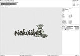 Rich Text Embroidery File 6 sizes